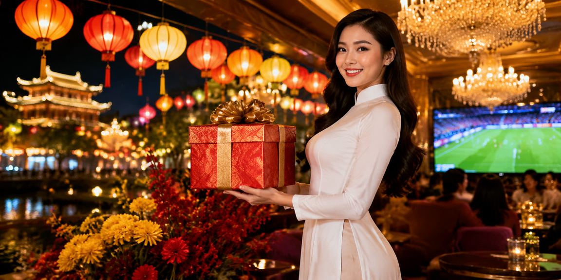 Người phụ nữ mặc áo dài tại Huế xem thông tin cá cược và điều khoản trên điện thoại